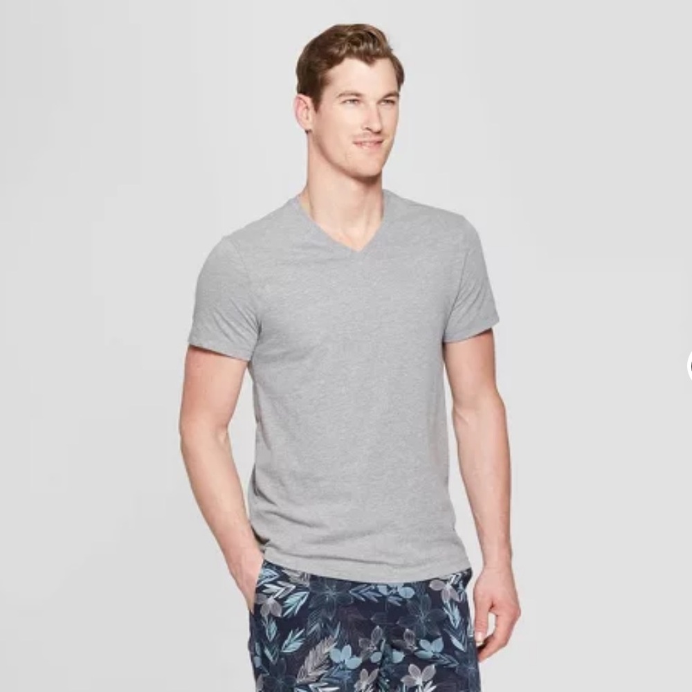 NWT GOODFELLOW Men's Gray V-Neck T-Shirt